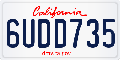 CA license plate 6UDD735