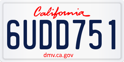 CA license plate 6UDD751