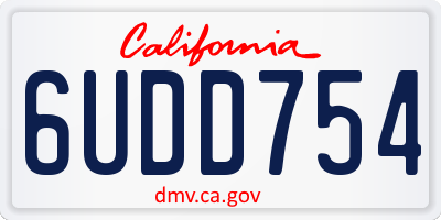 CA license plate 6UDD754
