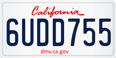 CA license plate 6UDD755