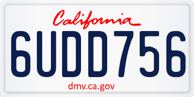 CA license plate 6UDD756