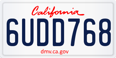 CA license plate 6UDD768