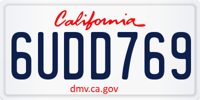 CA license plate 6UDD769