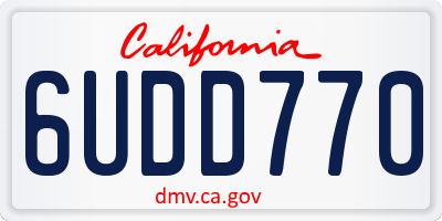 CA license plate 6UDD770