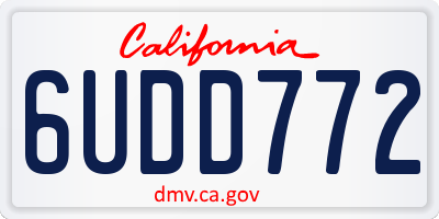 CA license plate 6UDD772