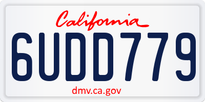 CA license plate 6UDD779