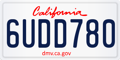 CA license plate 6UDD780