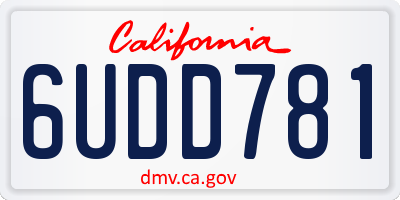 CA license plate 6UDD781