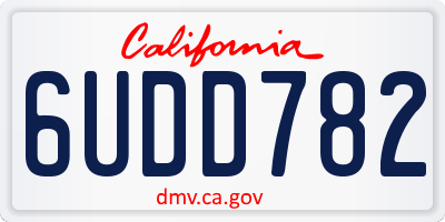 CA license plate 6UDD782