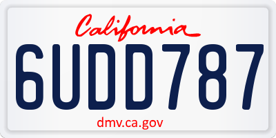 CA license plate 6UDD787