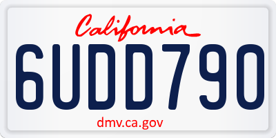 CA license plate 6UDD790