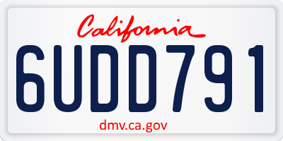 CA license plate 6UDD791