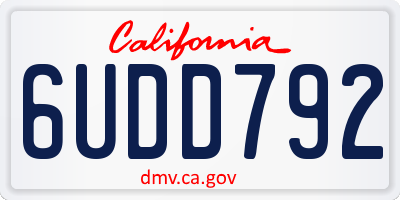 CA license plate 6UDD792