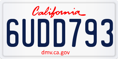 CA license plate 6UDD793