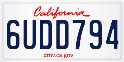 CA license plate 6UDD794