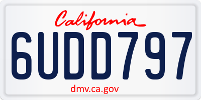 CA license plate 6UDD797
