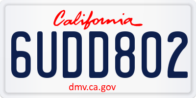 CA license plate 6UDD802