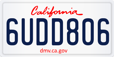 CA license plate 6UDD806