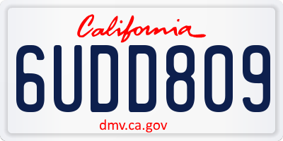 CA license plate 6UDD809