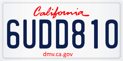 CA license plate 6UDD810