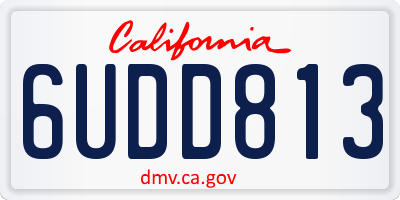 CA license plate 6UDD813