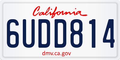CA license plate 6UDD814