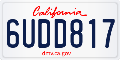 CA license plate 6UDD817
