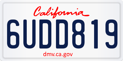 CA license plate 6UDD819