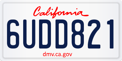 CA license plate 6UDD821