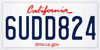 CA license plate 6UDD824