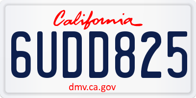 CA license plate 6UDD825
