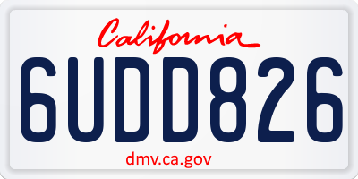 CA license plate 6UDD826