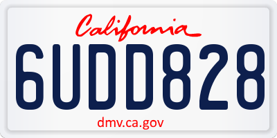 CA license plate 6UDD828