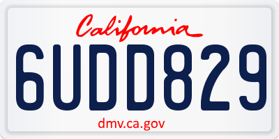 CA license plate 6UDD829