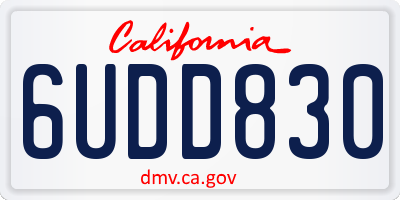 CA license plate 6UDD830