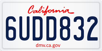 CA license plate 6UDD832