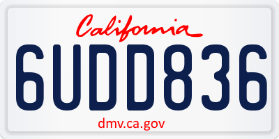 CA license plate 6UDD836
