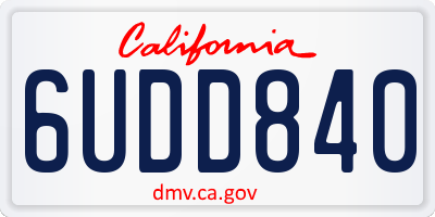 CA license plate 6UDD840
