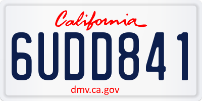 CA license plate 6UDD841
