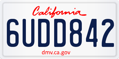 CA license plate 6UDD842