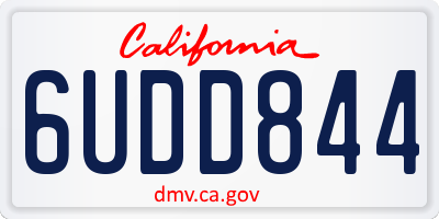 CA license plate 6UDD844