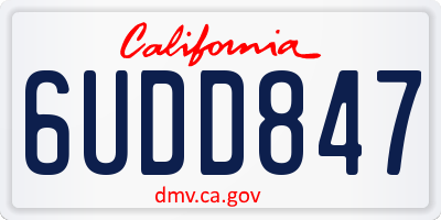 CA license plate 6UDD847