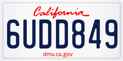 CA license plate 6UDD849