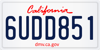 CA license plate 6UDD851