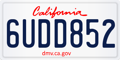 CA license plate 6UDD852