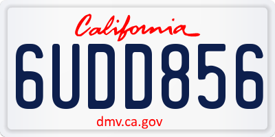 CA license plate 6UDD856