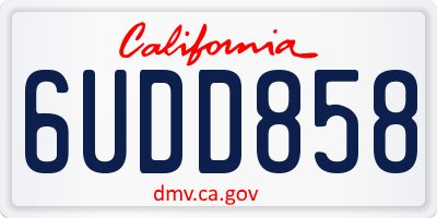 CA license plate 6UDD858