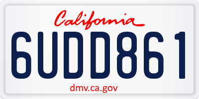 CA license plate 6UDD861