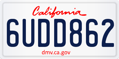 CA license plate 6UDD862