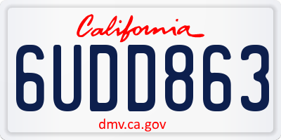 CA license plate 6UDD863